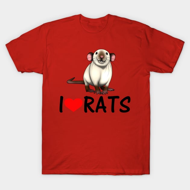 I LOVE RATS - Siamese T-Shirt by YashaSnow